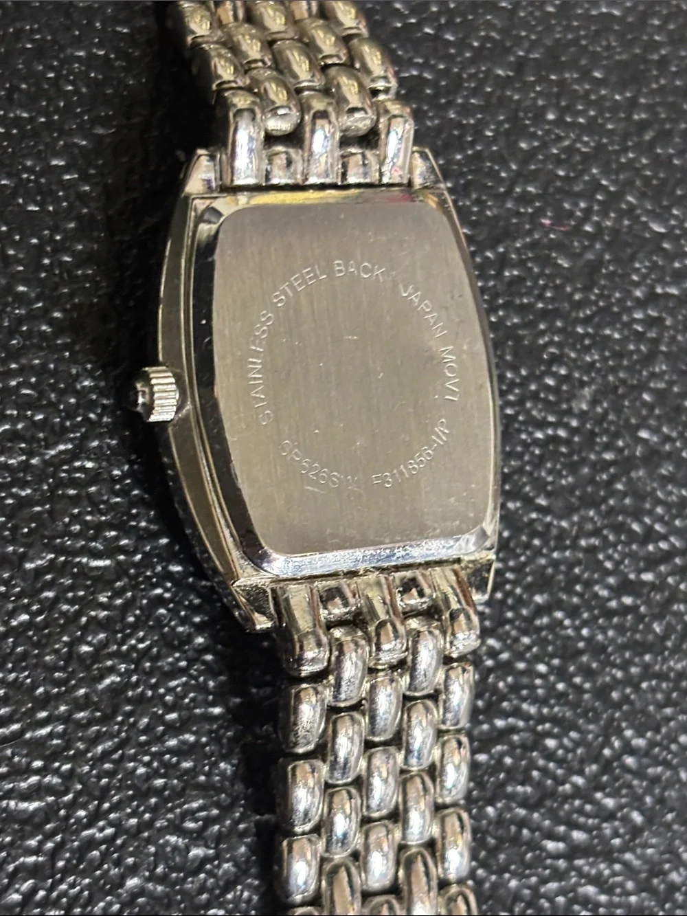 Silver Tone MOP Rhinestone Bling Dress Watch Crystal Accents WORKING